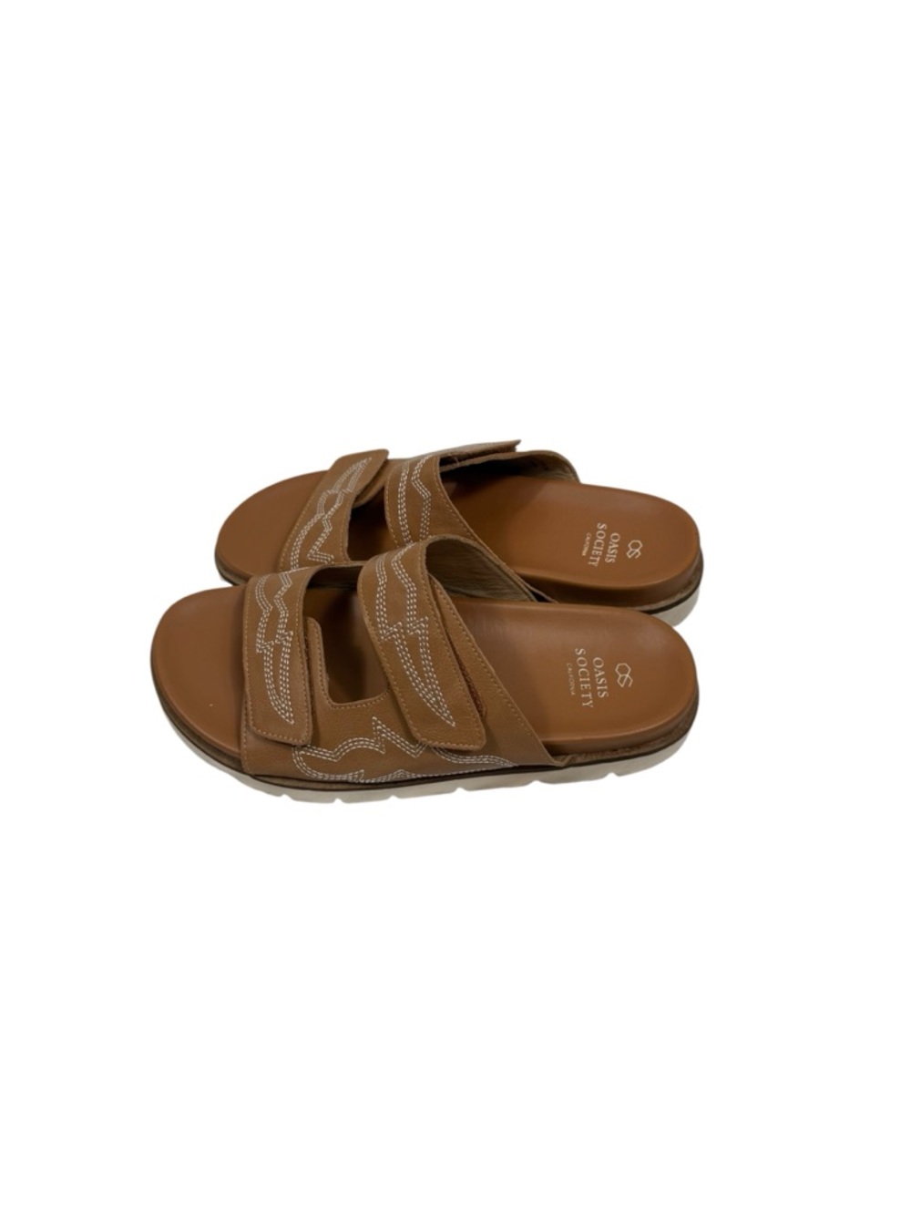 Oasis Society Brown Double-Strap Slide Sandals size 9 - Picture 4 of 9